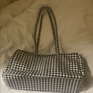 Baggu Black and White Gimgham Women's Medium Bowler Bag